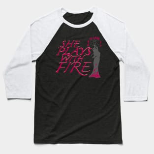 Fire Dancer Pink Baseball T-Shirt